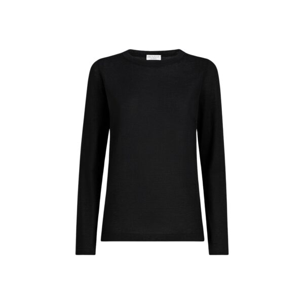 Cashmere and silk lightweight sweater in Black