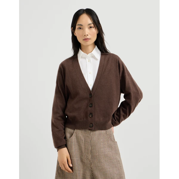 Cashmere cardigan with monili