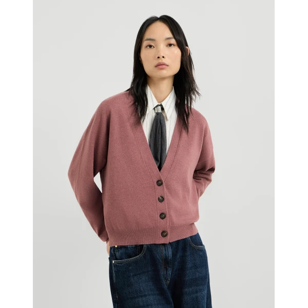 Cashmere cardigan with monili