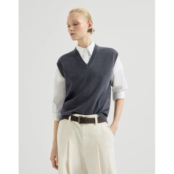 Cashmere knit vest