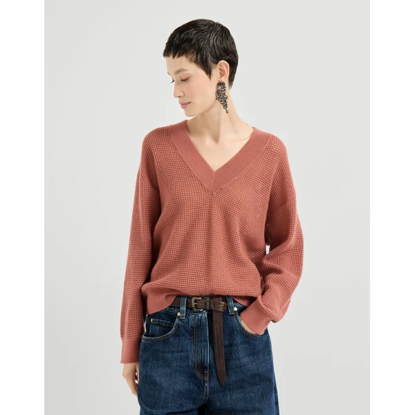 Cashmere net sweater