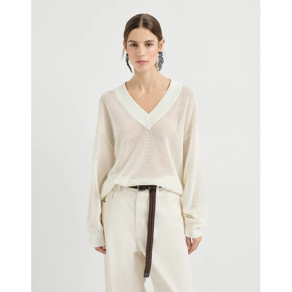 Cashmere net sweater
