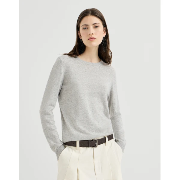 Cashmere sweater with monili