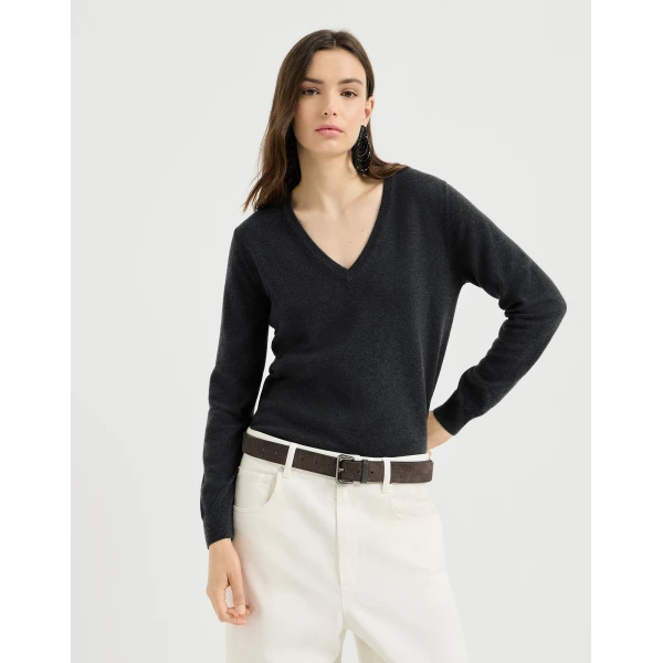 Cashmere sweater with monili