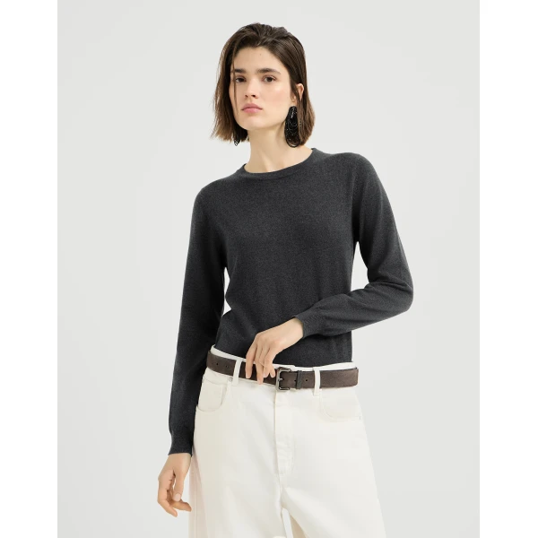 Cashmere sweater with monili