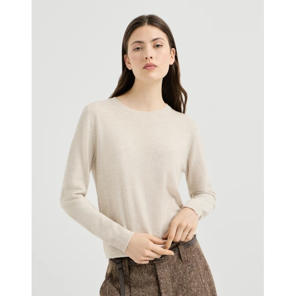Cashmere sweater with monili