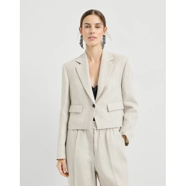 Chevron cropped blazer