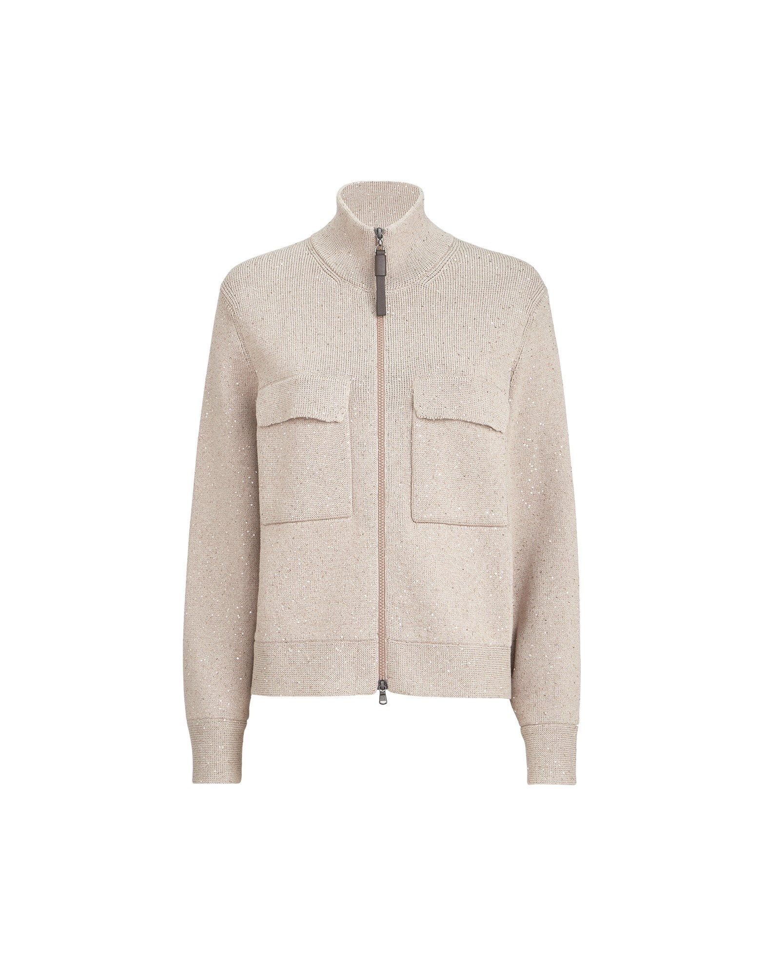 Brunello Cucinelli Cotton Diamond yarn outerwear jacket in Desert