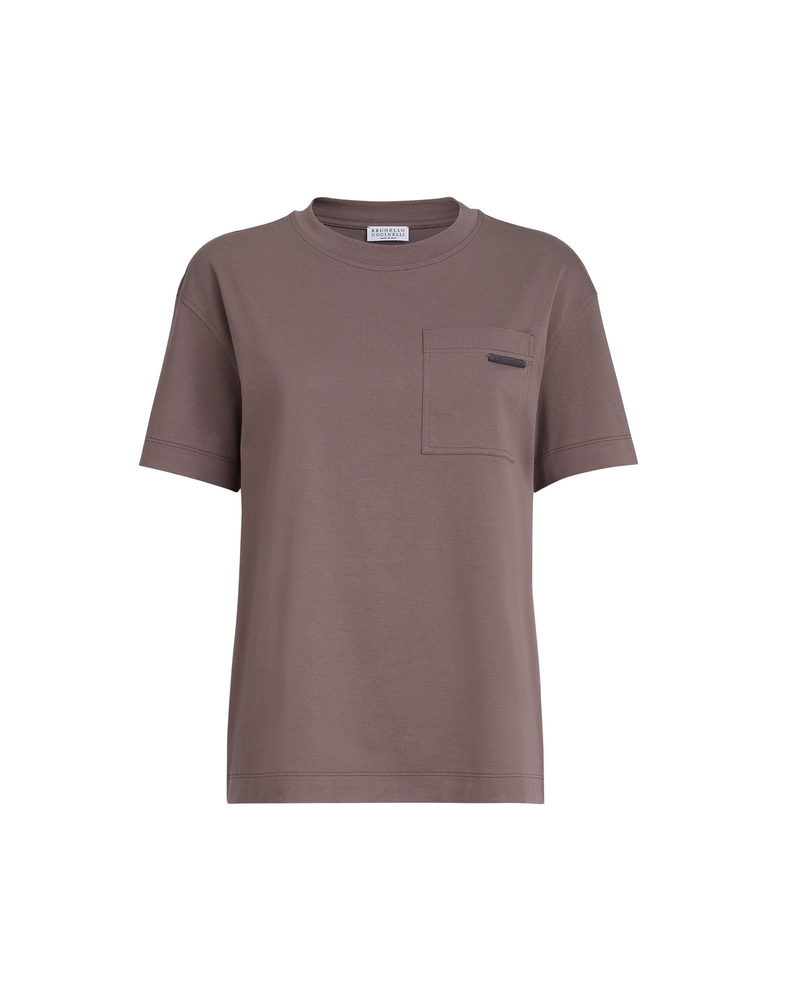 Brunello Cucinelli Cotton jersey T-shirt in Brown Top