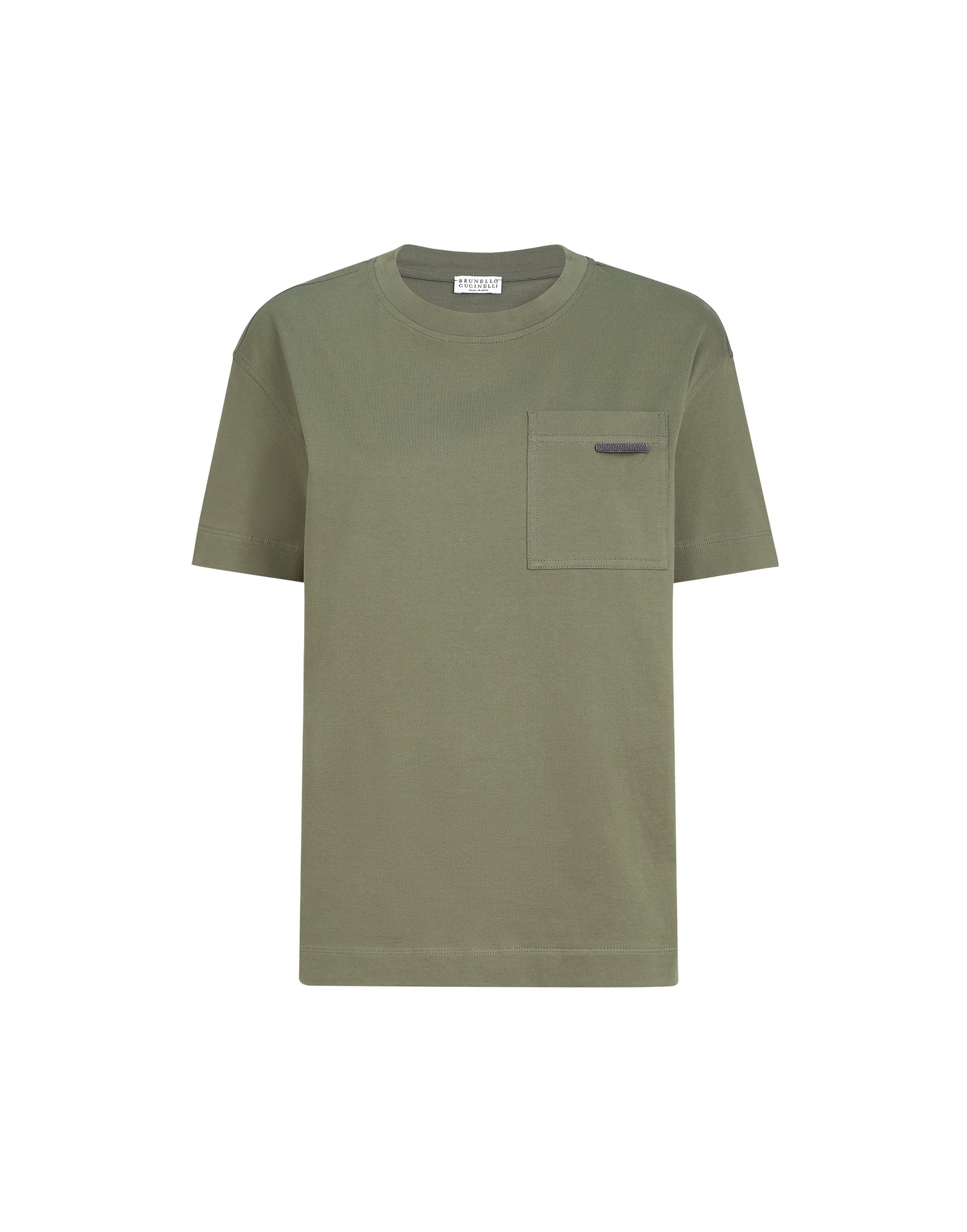 Brunello Cucinelli Cotton jersey T-shirt in Olive Top
