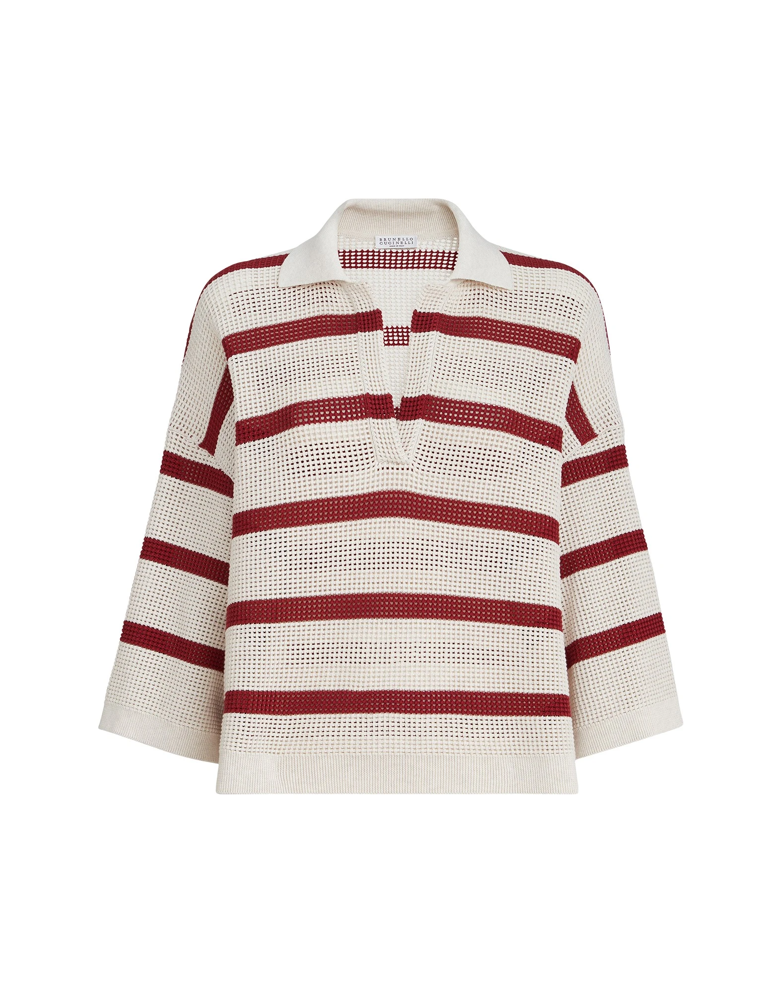 Brunello-Cucinelli-Cotton-striped-net-knit-polo-shirt54749_nobg Brunello Cucinelli