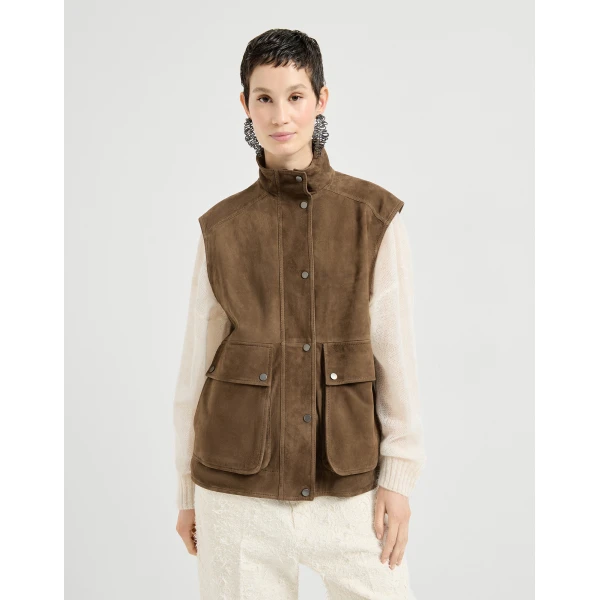 Couture suede vest