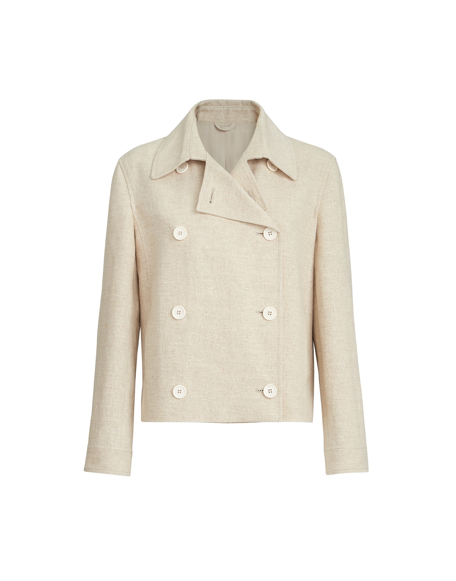 Brunello Cucinelli Crop caban jacket with monili in Beige