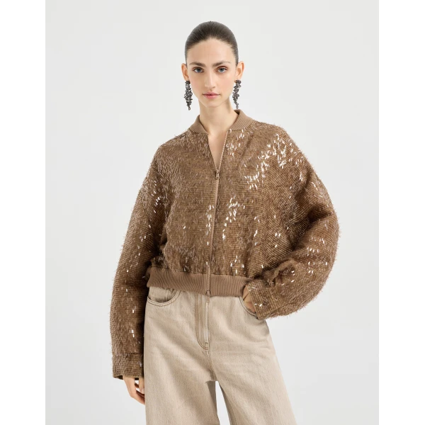 Dazzling Embroidery Bomber