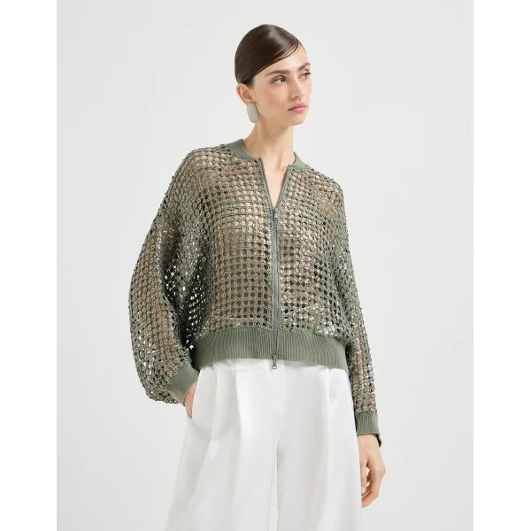 Dazzling Net Embroidery cardigan