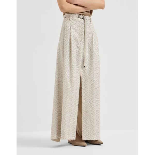 Dazzling chevron embroidery skirt