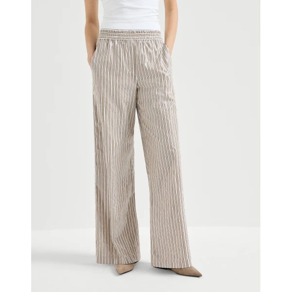 Dazzling stripes pyjama-style trousers