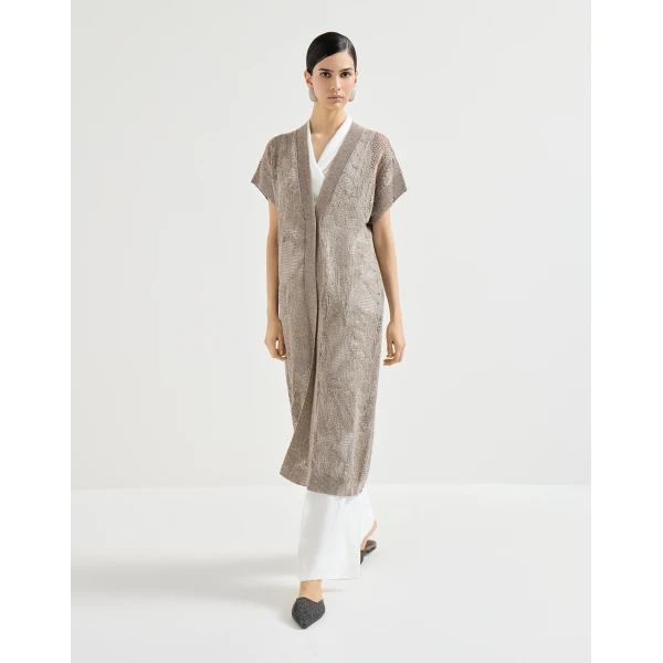 Dazzling water lilies long cardigan