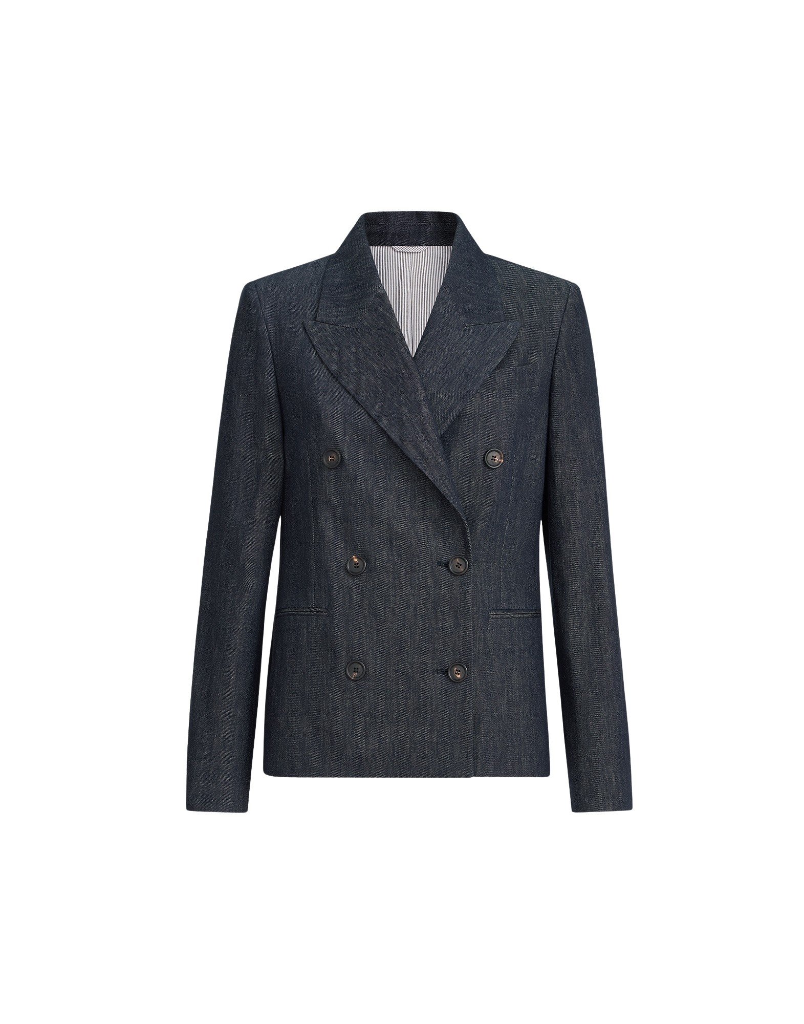 Brunello Cucinelli Denim-effect twill blazer in Dark Denim