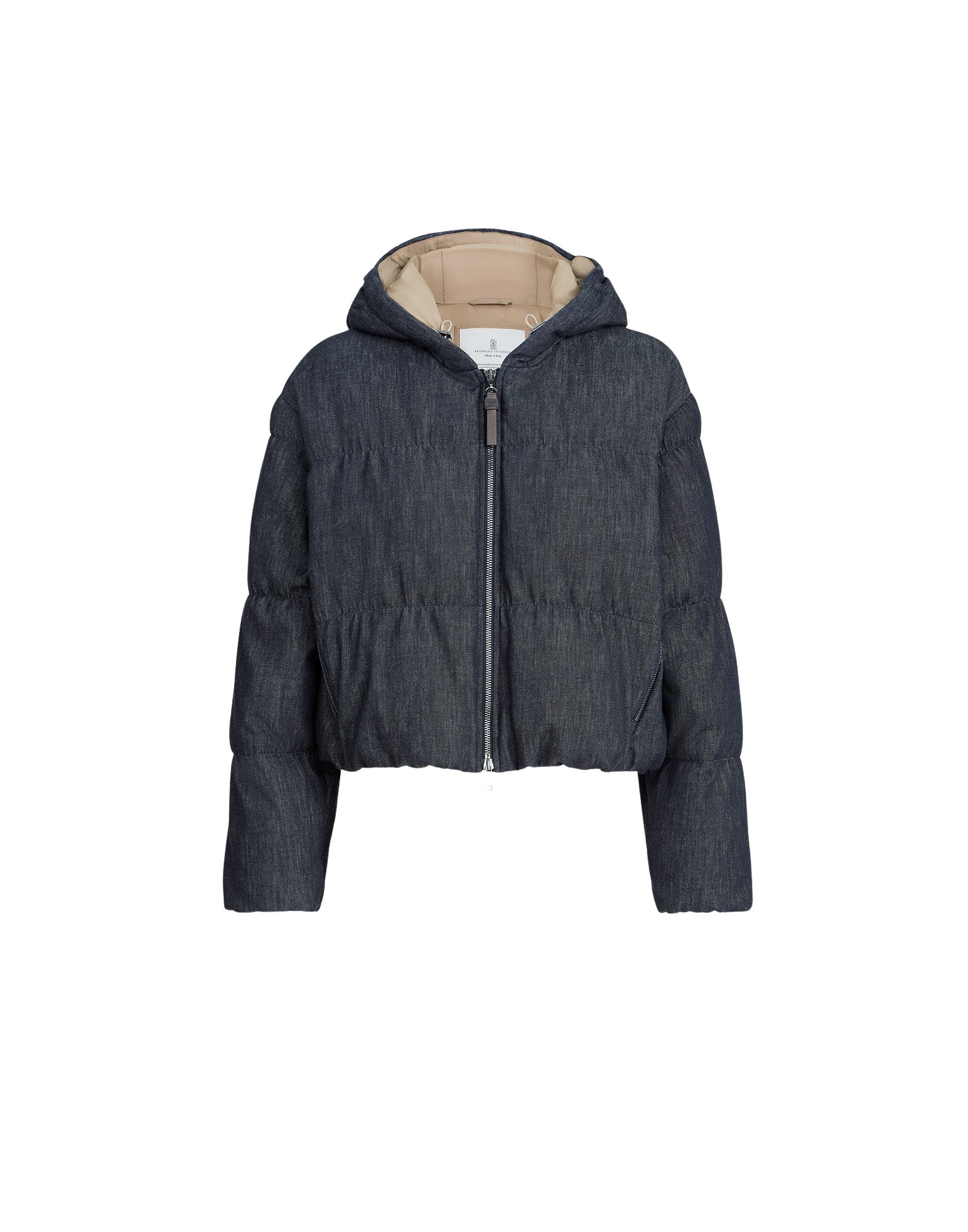 Brunello Cucinelli Denim-effect twill down jacket in Denim