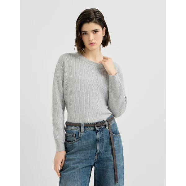 English rib cashmere sweater