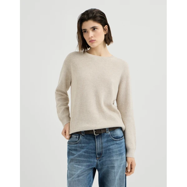 English rib cashmere sweater