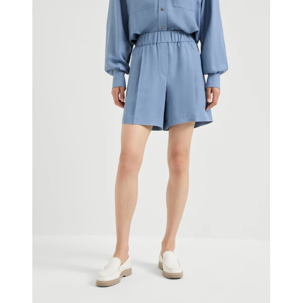 Fluid twill baggy shorts