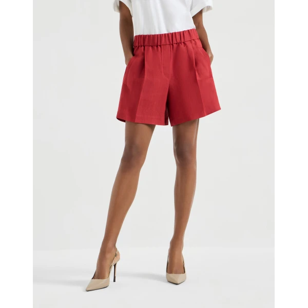 Fluid twill baggy shorts