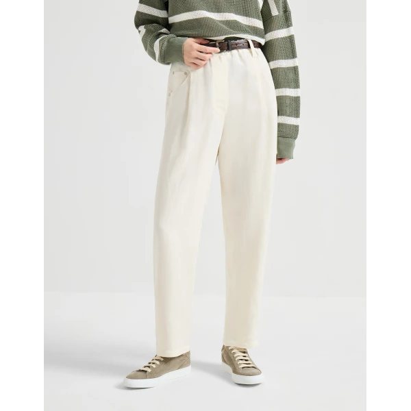 Fluid twill baggy trousers