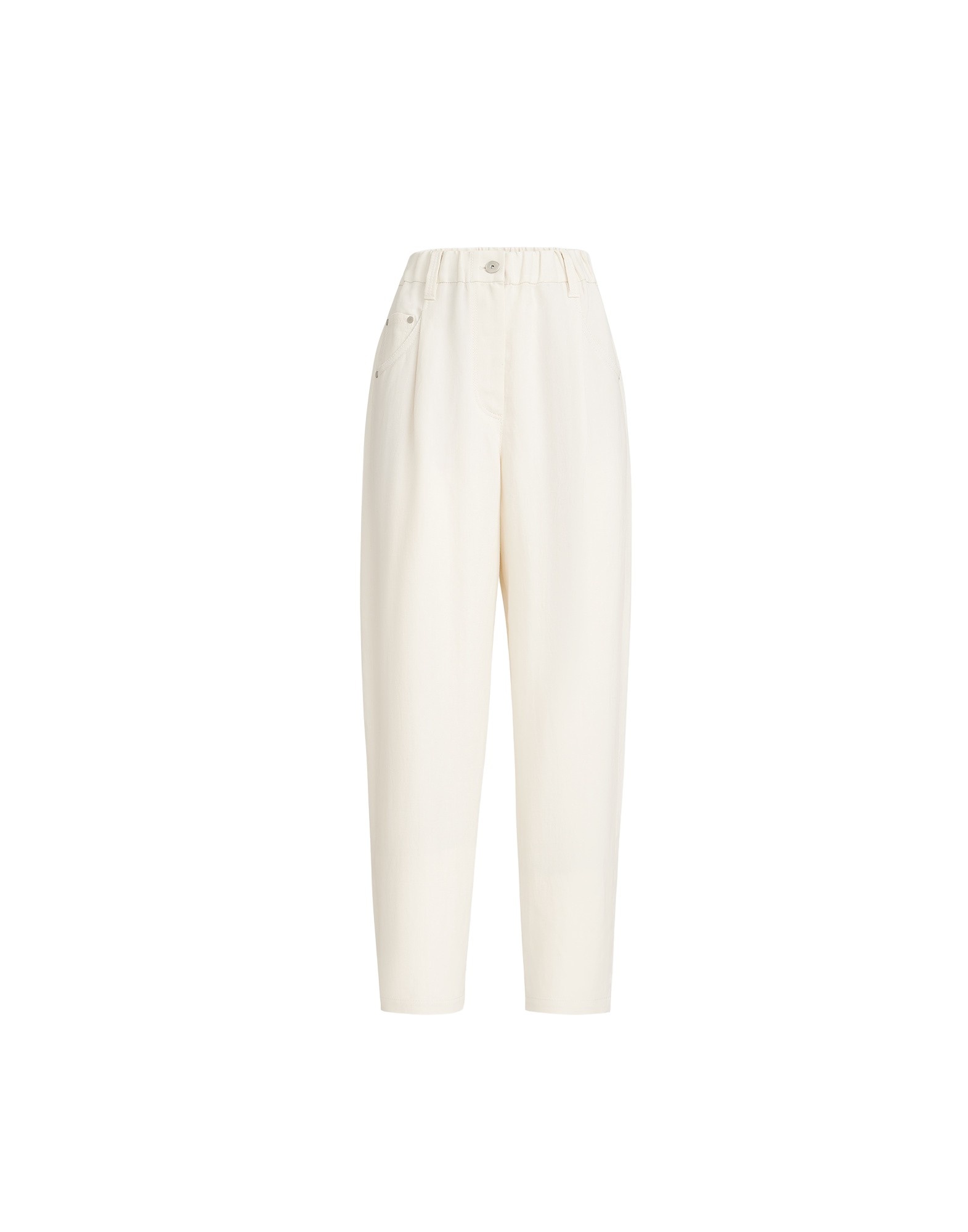 Brunello Cucinelli Fluid twill baggy trousers in Ivory