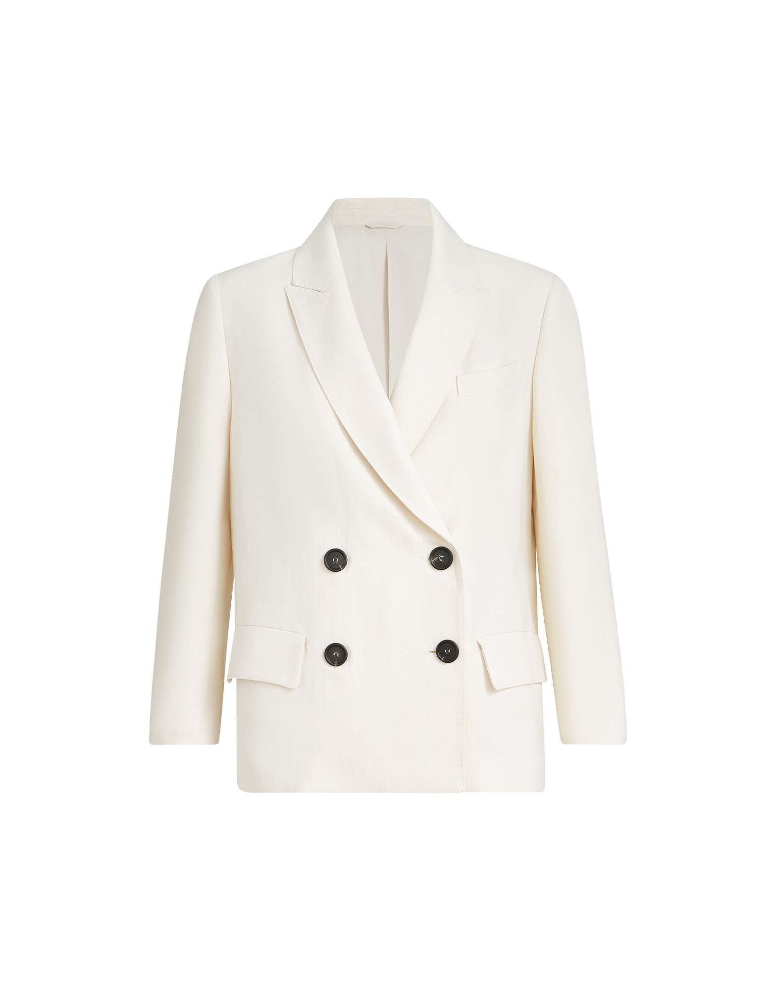 Brunello Cucinelli Fluid twill blazer in Ivory