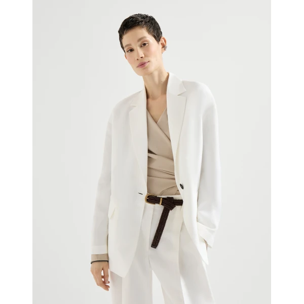 Fluid twill blazer