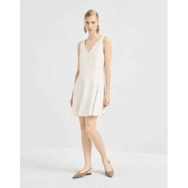 Fluid twill mini dress