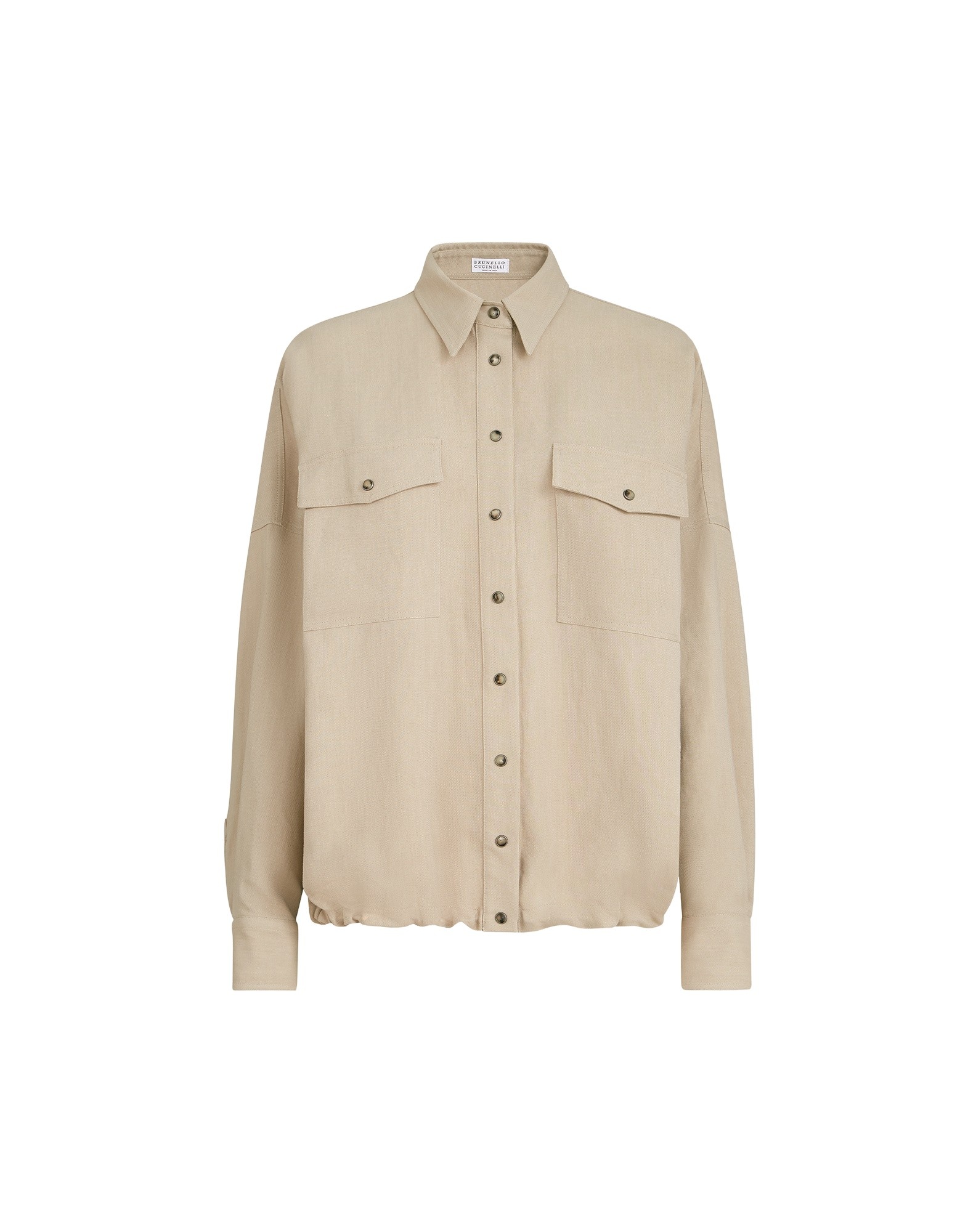 Brunello Cucinelli Fluid twill shirt in Sand