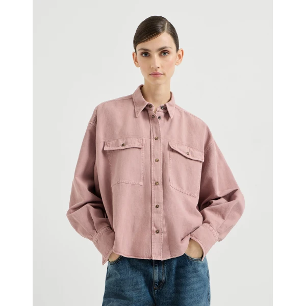 Garment-dyed cover shirt