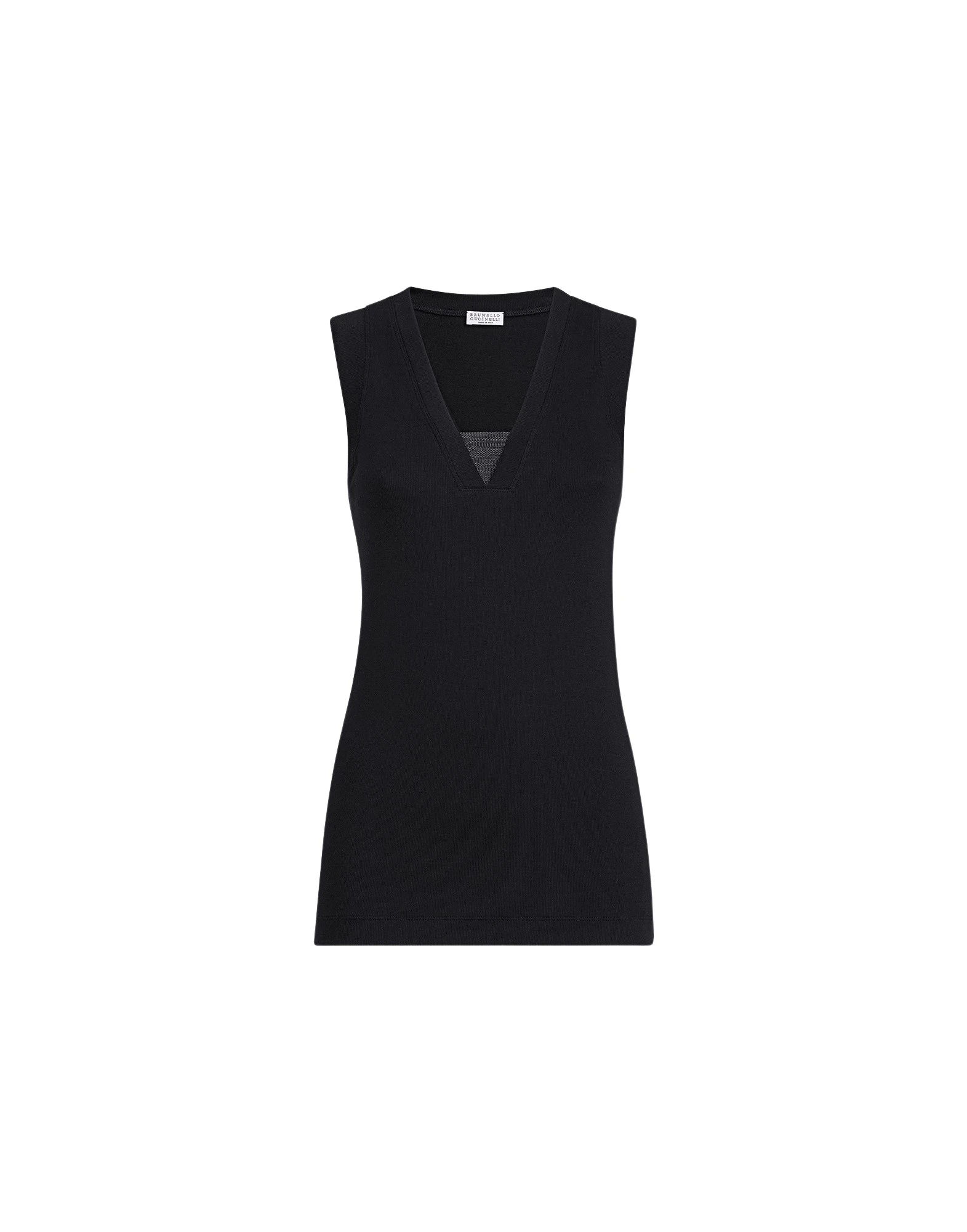 Brunello-Cucinelli-Jersey-T-shirt-with-Precious-Faux-Layering-in-Black82982_nobg Brunello Cucinelli