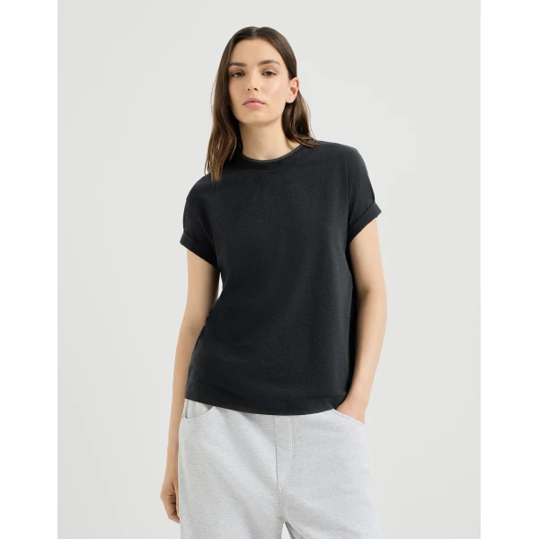 Jersey T-shirt with monili