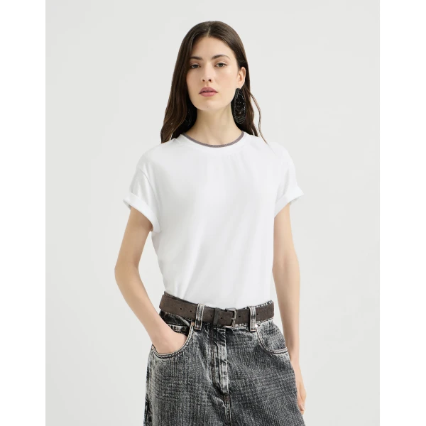 Jersey T-shirt with monili
