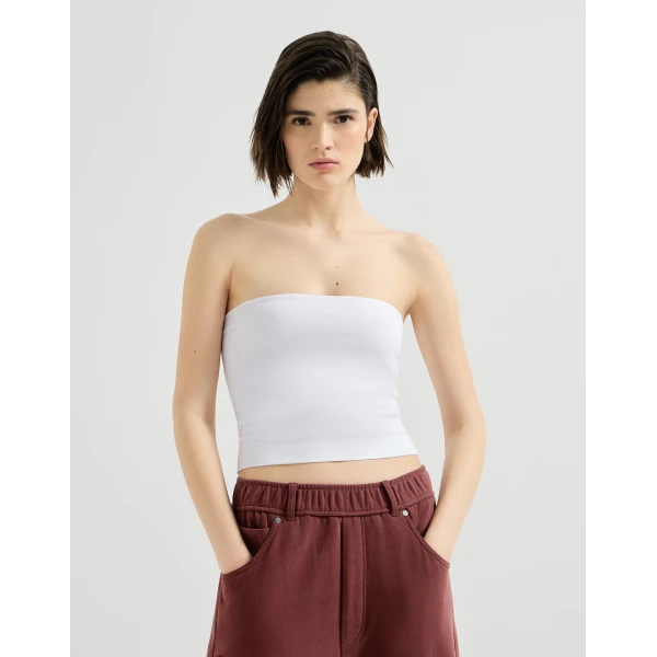 Jersey bandeau top