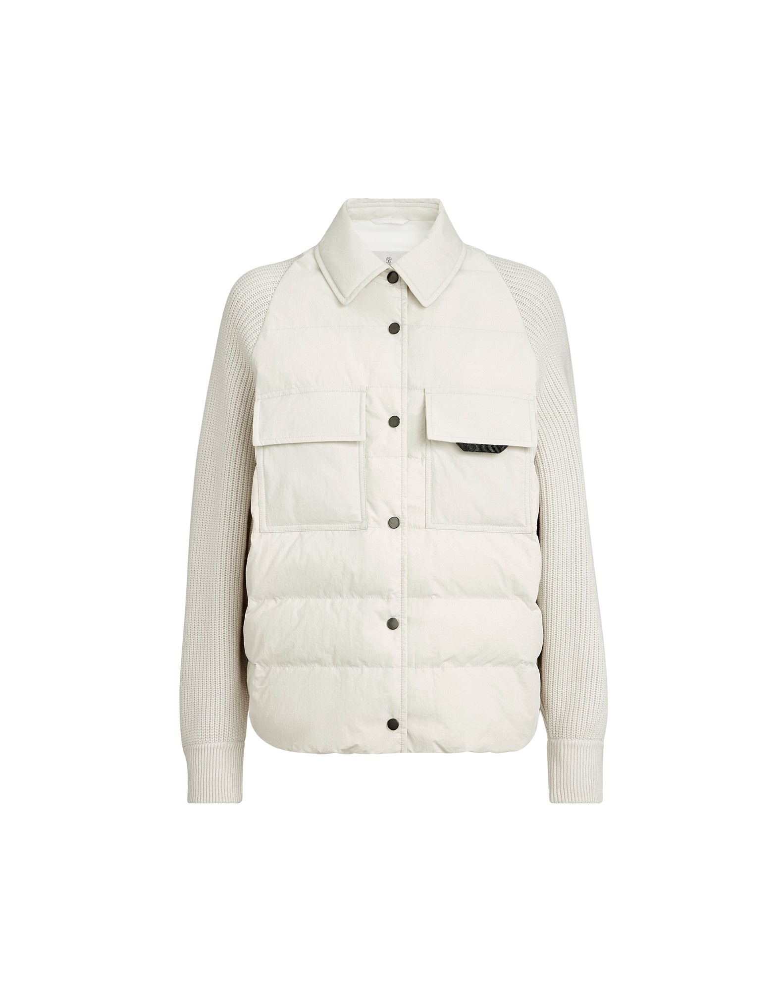 Brunello Cucinelli Knit down coat in Ivory