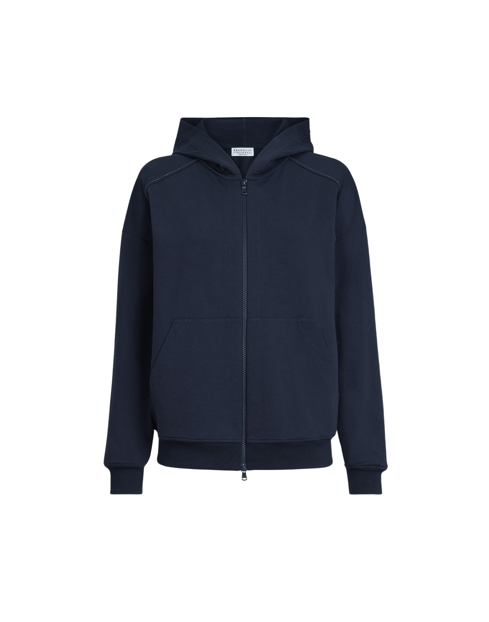 Brunello Cucinelli Lightweight French terry sweatshirt in Blue Jacket