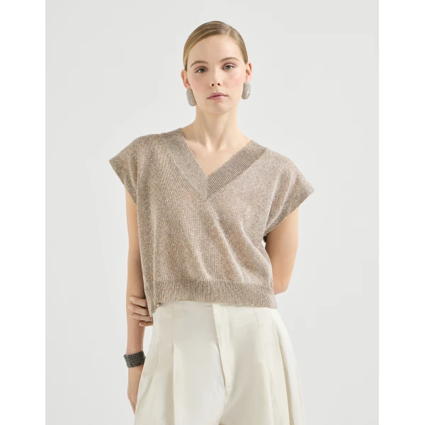 Linen and cotton Diamond yarn sweater