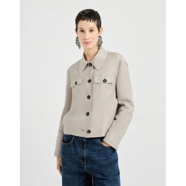 Linen diagonal jacket