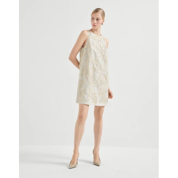Mini dress with dazzling embroidery