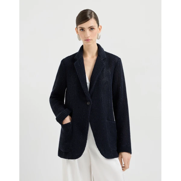 Net knit blazer