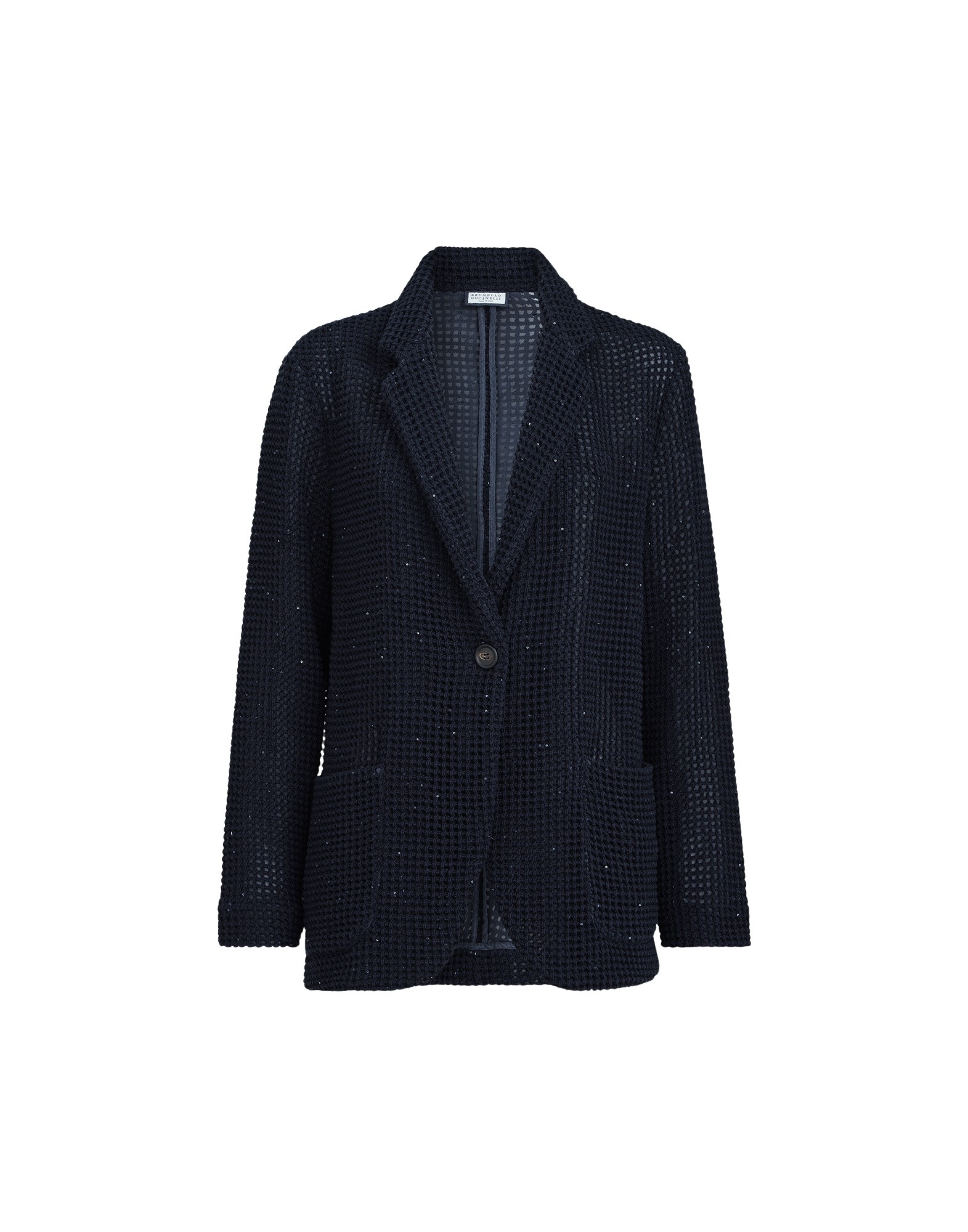 Brunello Cucinelli Net knit blazer in Blue