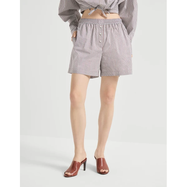 Pyjama-style shorts with monili