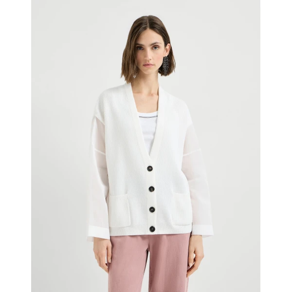 Rib knit cardigan