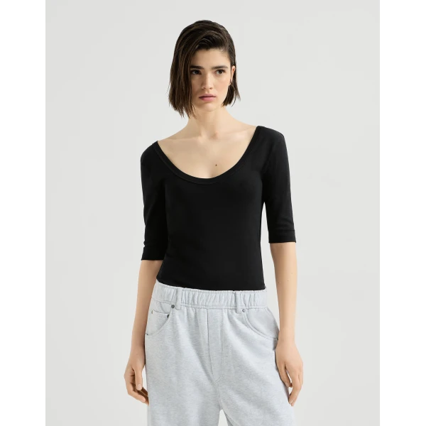 Ribbed jersey T-shirt