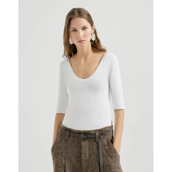 Ribbed jersey T-shirt